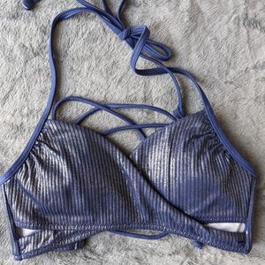 Victoria's Secret pink wrap shimmer bikini top